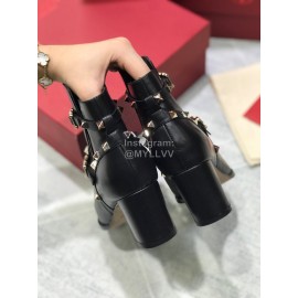 Valentino Black Calf High Heeled Boots For Women