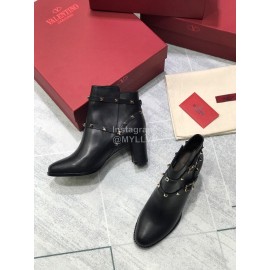 Valentino Black Calf High Heeled Boots For Women