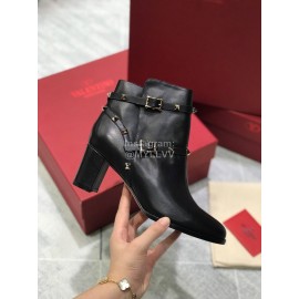 Valentino Black Calf High Heeled Boots For Women