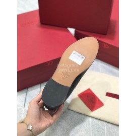 Valentino Fashion Rivet Black Leather Short Boots For Women