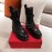 Valentino Autumn Winter Leather Thick Soled Boots Black