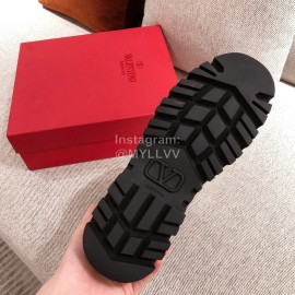 Valentino Autumn Winter Leather Thick Soled Boots Black