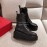 Valentino Autumn Winter Black Leather Thick Soled Boots