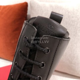 Valentino Autumn Winter Black Leather Thick Soled Boots