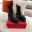 Valentino Autumn Winter New Black Leather Thick Soled Boots