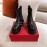 Valentino Autumn Winter New Black Leather Thick Soled Boots