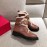 Valentino Autumn Winter Lamb Warm Retro Boots Brown