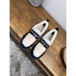Valentino Autumn Winter New Lamb Fur Leather Casual Shoes