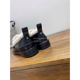 Valentino Autumn Winter New Lamb Fur Leather Casual Shoes