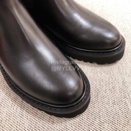Valentino Fashion Silver V-Button Black Short Boots