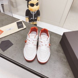 Valentino Onestud Cowhide Sneakers For Men And Women Orange