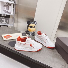 Valentino Onestud Cowhide Sneakers For Men And Women Orange