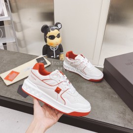 Valentino Onestud Cowhide Sneakers For Men And Women Orange