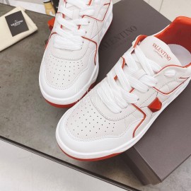 Valentino Onestud Cowhide Sneakers For Men And Women Orange