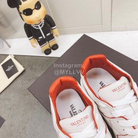 Valentino Onestud Cowhide Sneakers For Men And Women Orange