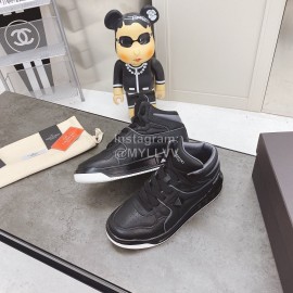 Valentino Onestud Cowhide High Top Sneakers For Men And Women Black