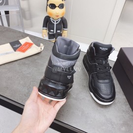 Valentino Onestud Cowhide High Top Sneakers For Men And Women Black