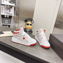 Valentino Onestud Cowhide High Top Sneakers For Men And Women Orange