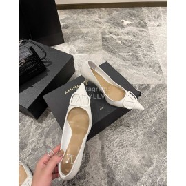 Valentino V Logo Signature Patent Leather High Heels For Women White