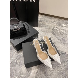 Valentino V Logo Signature Patent Leather High Heels For Women White