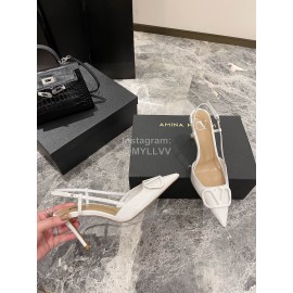 Valentino V Logo Signature Patent Leather High Heels For Women White