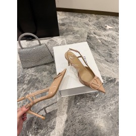 Valentino V Logo Signature Patent Leather High Heels For Women Khaki