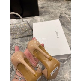 Valentino V Logo Signature Patent Leather High Heels For Women Khaki