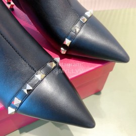 Valentino Leather Pointed Stiletto Short Boots For Women