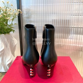 Valentino Leather Pointed Stiletto Short Boots For Women