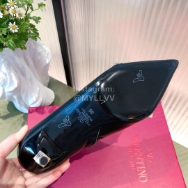 Valentino Leather Pointed Stiletto Short Boots For Women