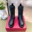 Valentino Leather Lace Up Thick Soled Short Boots For Women