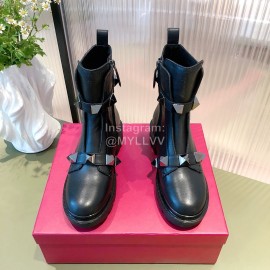 Valentino Cowhide Thick Soled Short Boots For Women