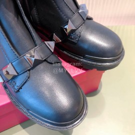 Valentino Cowhide Thick Soled Short Boots For Women