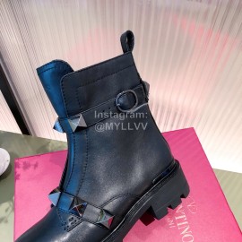 Valentino Cowhide Thick Soled Short Boots For Women