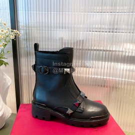 Valentino Cowhide Thick Soled Short Boots For Women