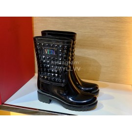 Valentino Fashion Rivet Rain Boots For Women Black