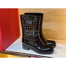 Valentino Fashion Rivet Rain Boots For Women Black