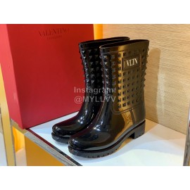 Valentino Fashion Rivet Rain Boots For Women Black