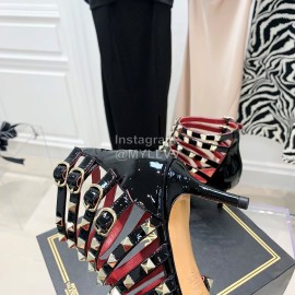 Valentino Rockstud Alcove Patent Cowhide Rivet High Heel Boots