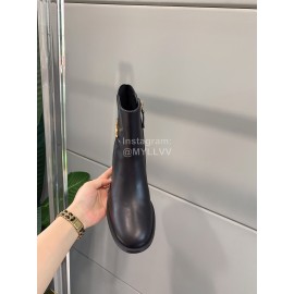 Valentino New V Button High Heel Boots For Women Black