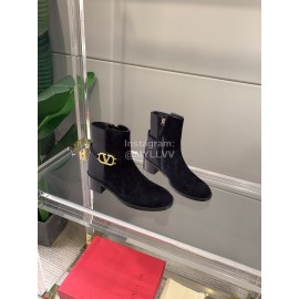Valentino New V Button High Heel Boots Black For Women