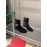 Valentino New V Button High Heel Boots Black For Women