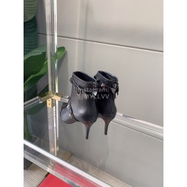 Valentino Autumn Winter Cowhide Rivet High Heel Boots Black