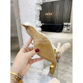 Valentino Fashion Leather Pointed High Heel Sandals For Women White