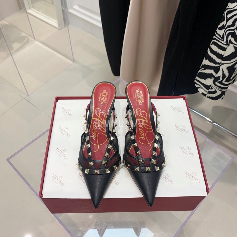 Valentino Rockstud Alcove Leather High Heel Sandals For Women