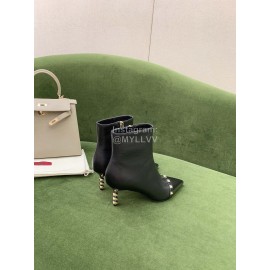 Valentino New Rivet Cowhide Pointed Short Boots For Women