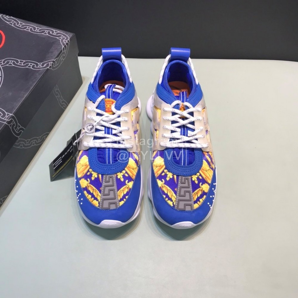 Versace Fashion Thick Soled Sneakers For Men And Women Blue