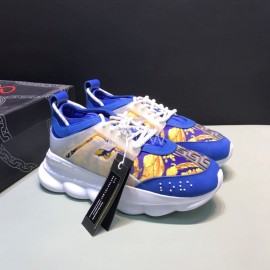 Versace Fashion Thick Soled Sneakers For Men And Women Blue