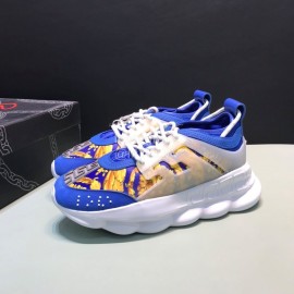 Versace Fashion Thick Soled Sneakers For Men And Women Blue