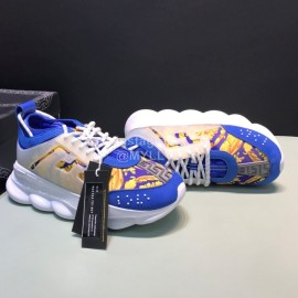 Versace Fashion Thick Soled Sneakers For Men And Women Blue
